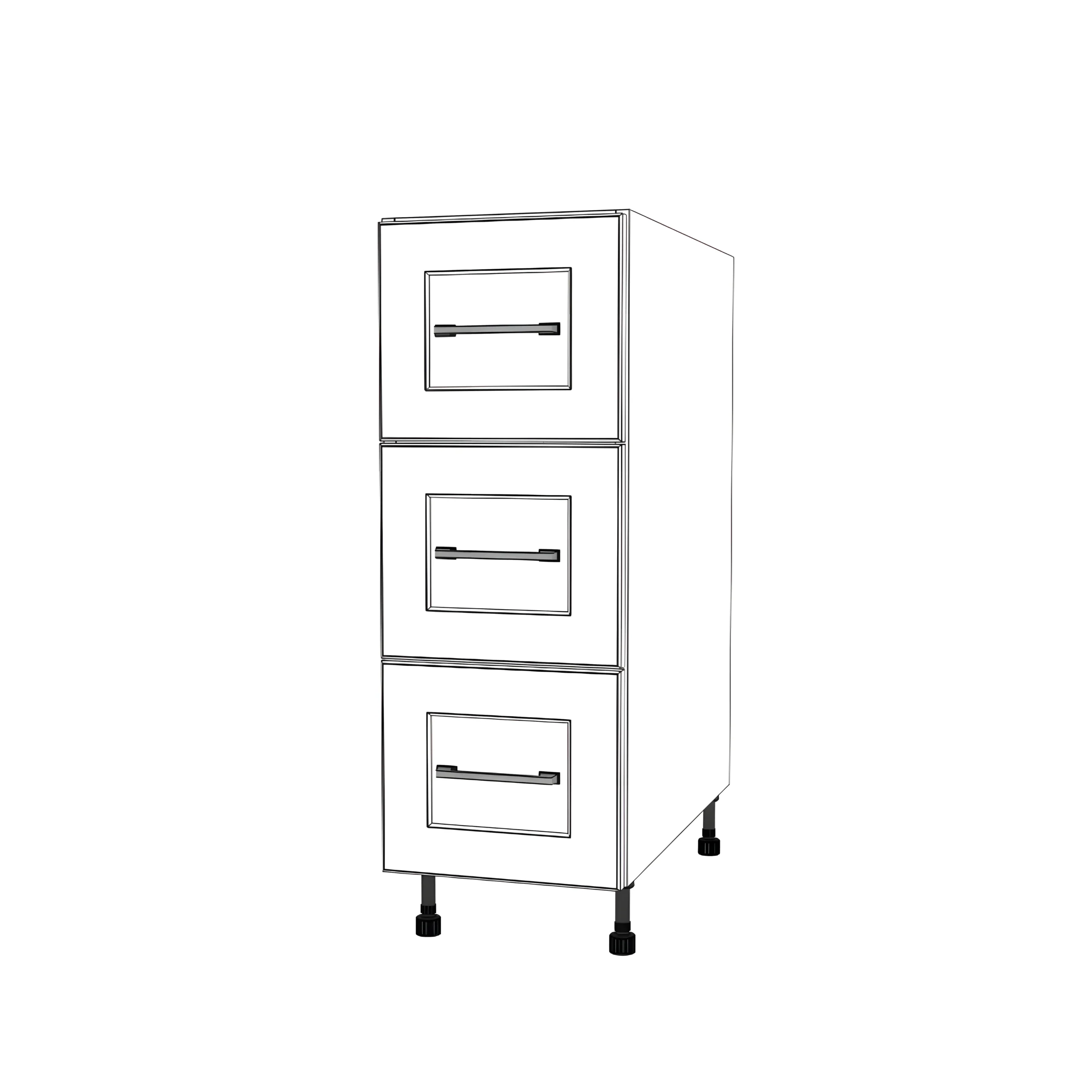12" Wide Drawer Cabinet - Painted Doors - Image 2
