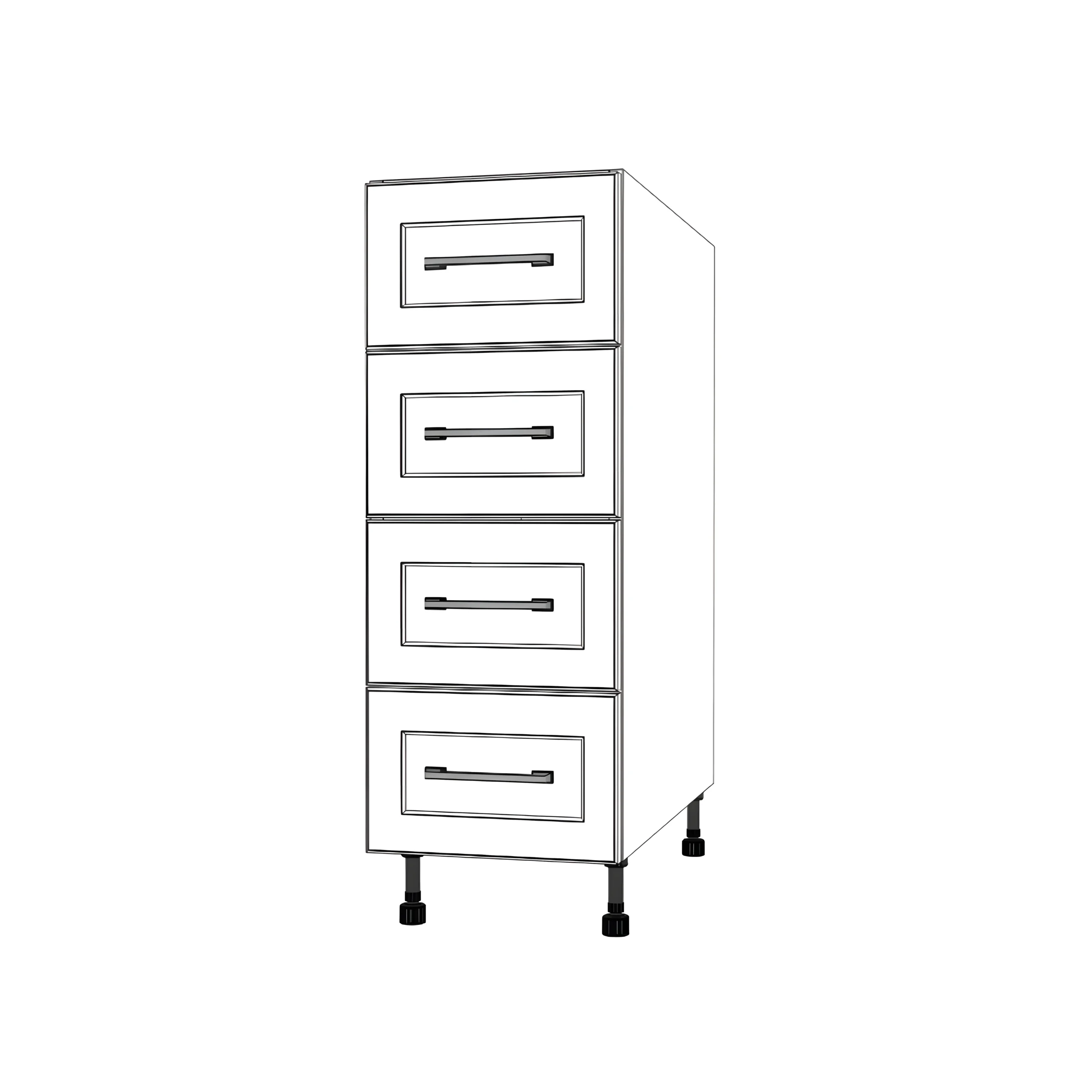12" Wide Drawer Cabinet - Painted Doors - Image 3
