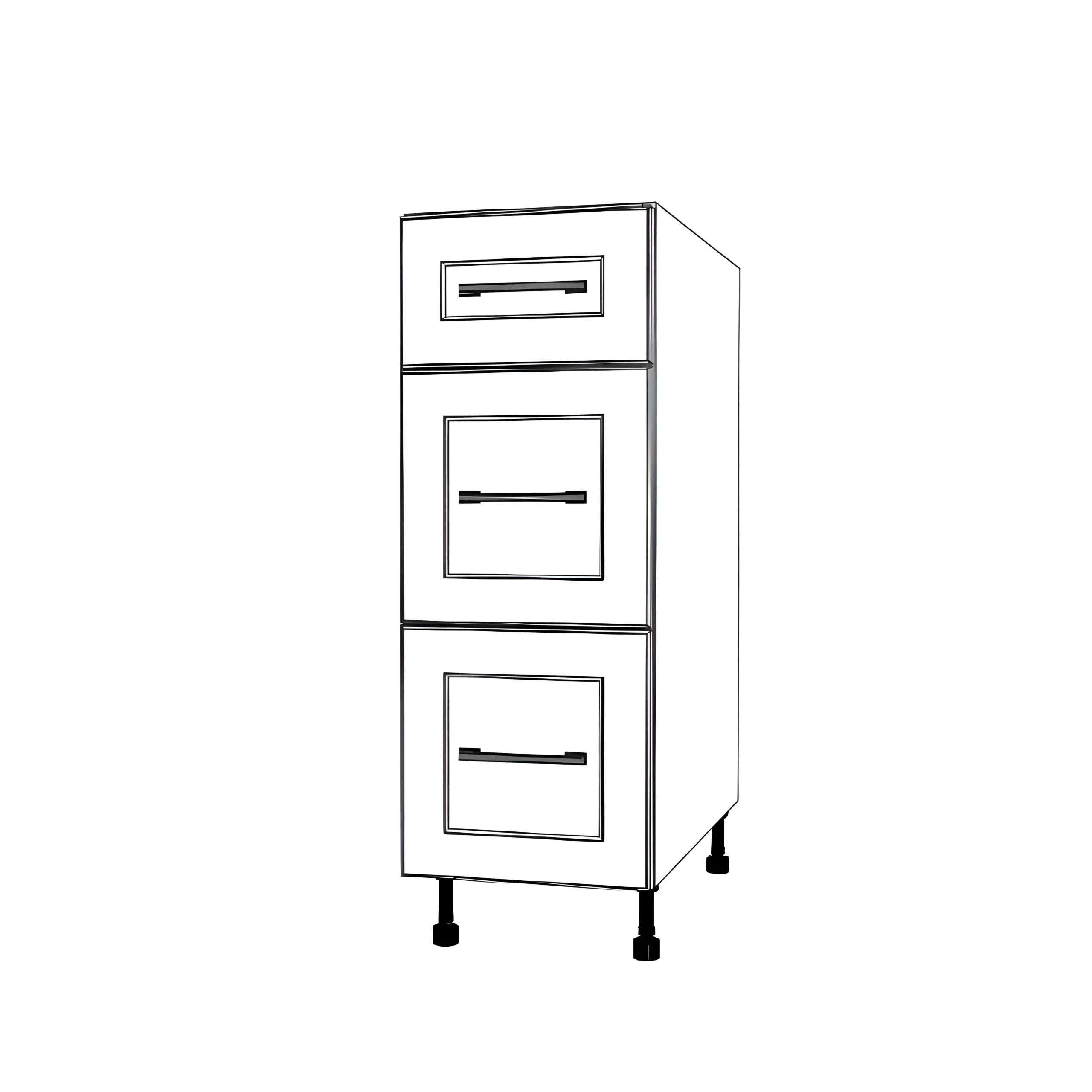 12" Wide Drawer Cabinet - Painted Doors - Image 5