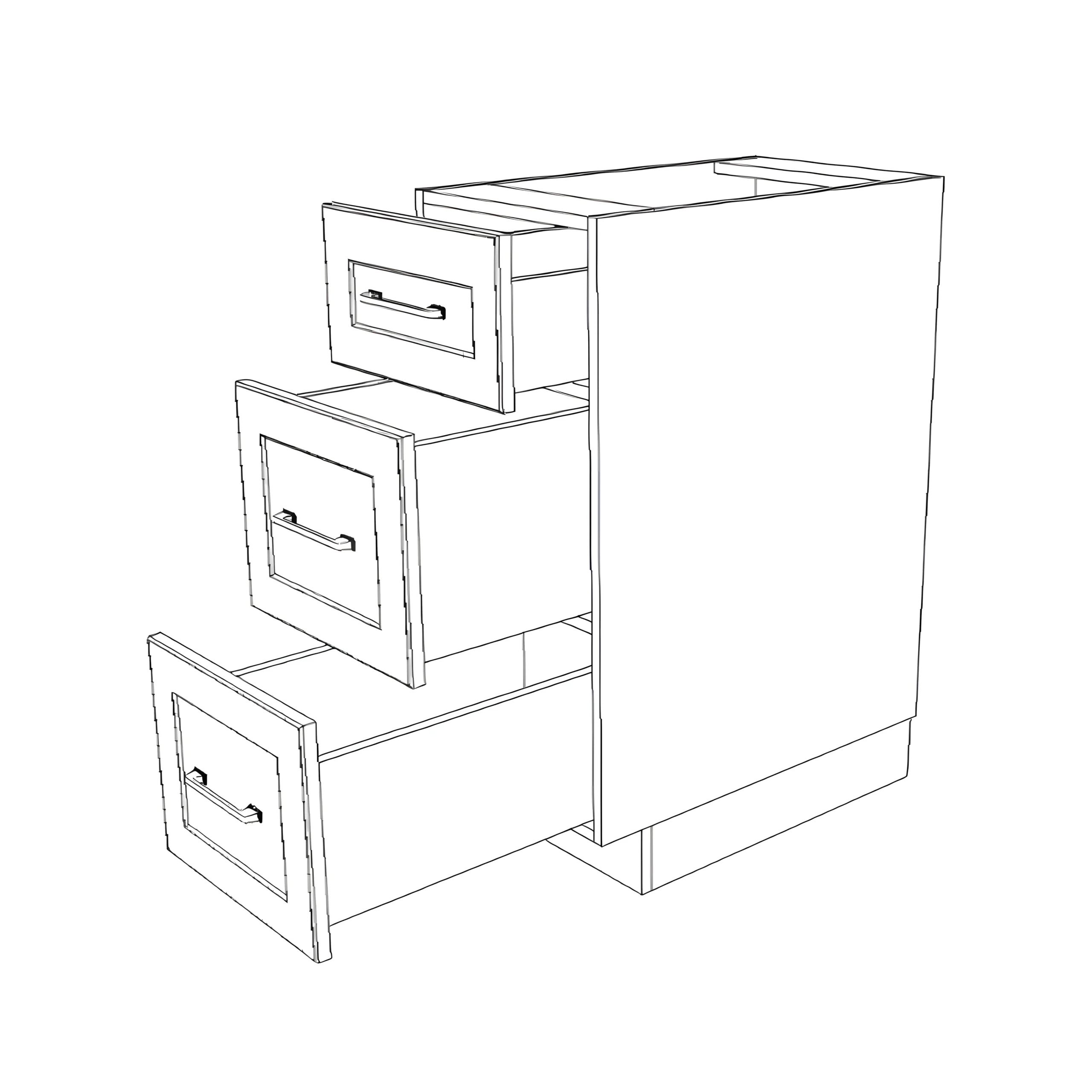 14" Wide Drawer Cabinet - Painted Doors - Image 5