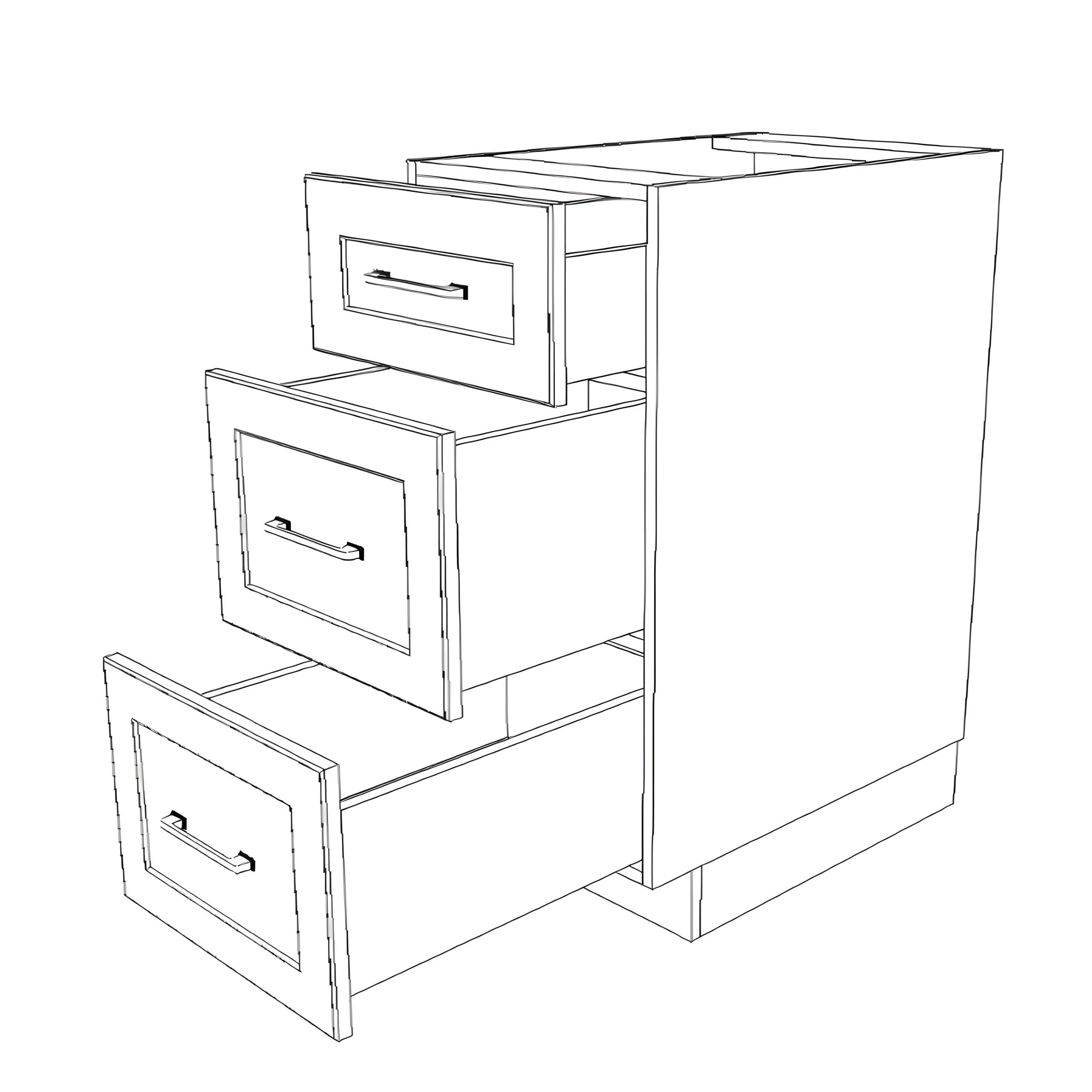 16" Wide Drawer Cabinet - Painted Doors - Image 6