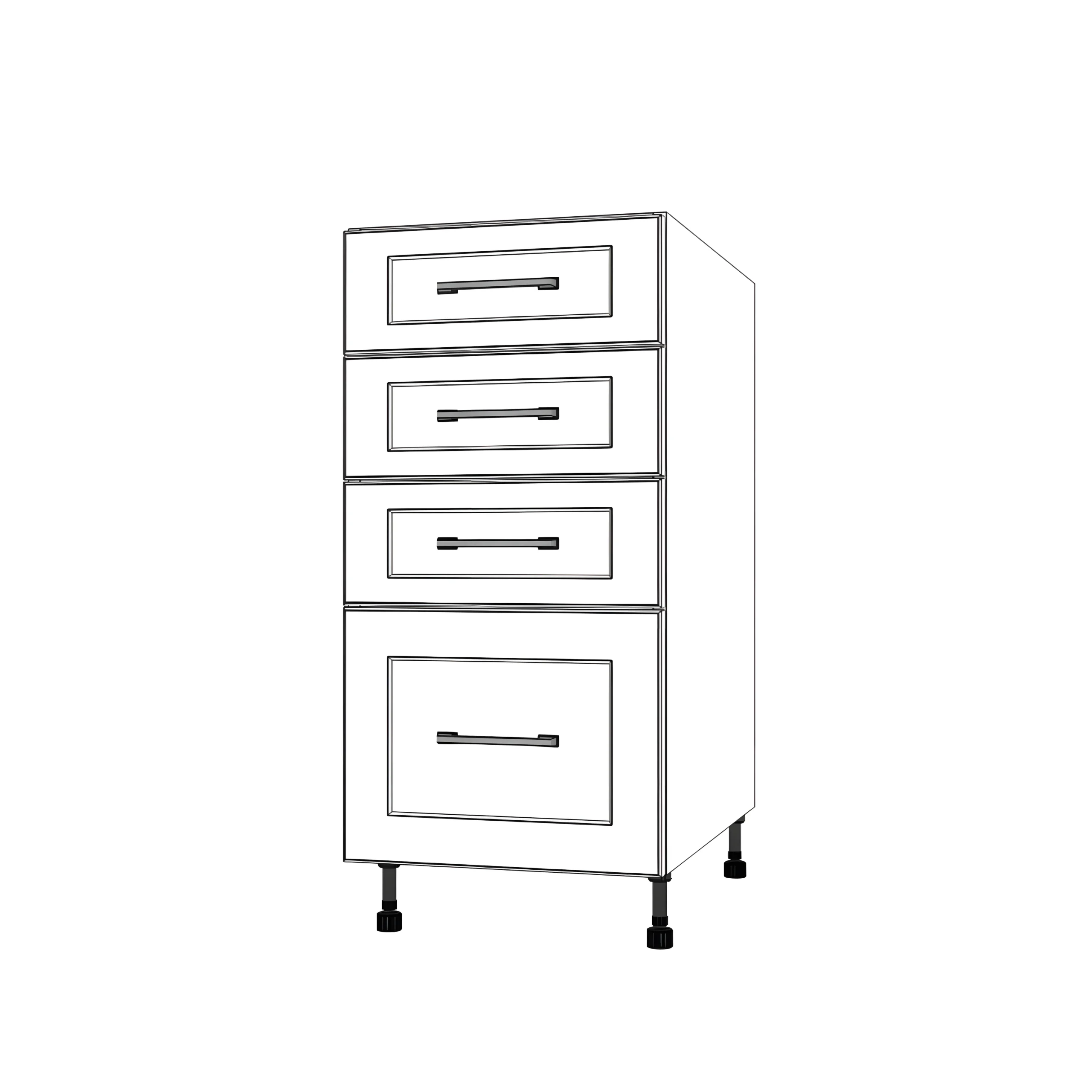 16" Wide Drawer Cabinet - Painted Doors - Image 5
