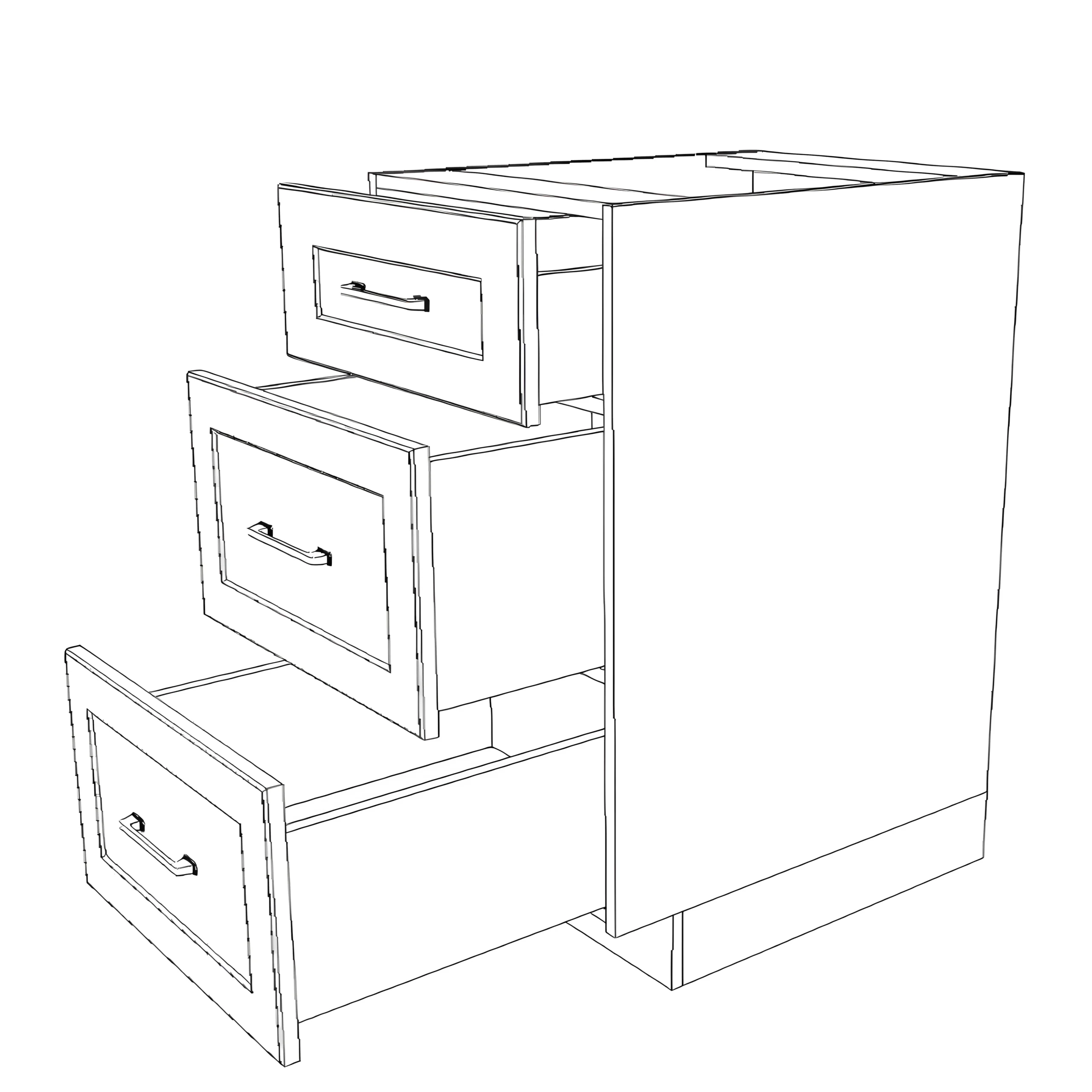 19" Wide Drawer Cabinet - Painted Doors - Image 6