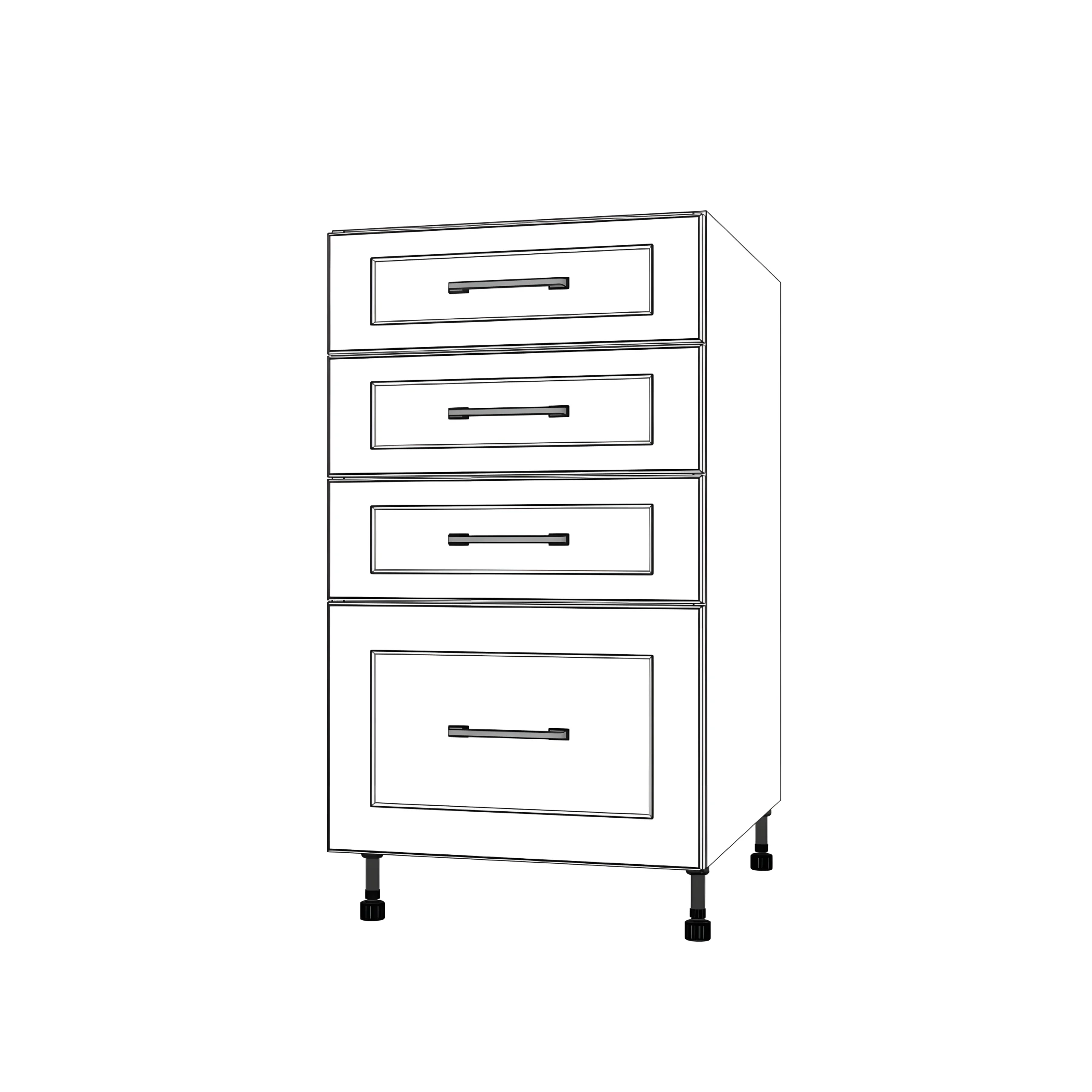 19" Wide Drawer Cabinet - Painted Doors - Image 4