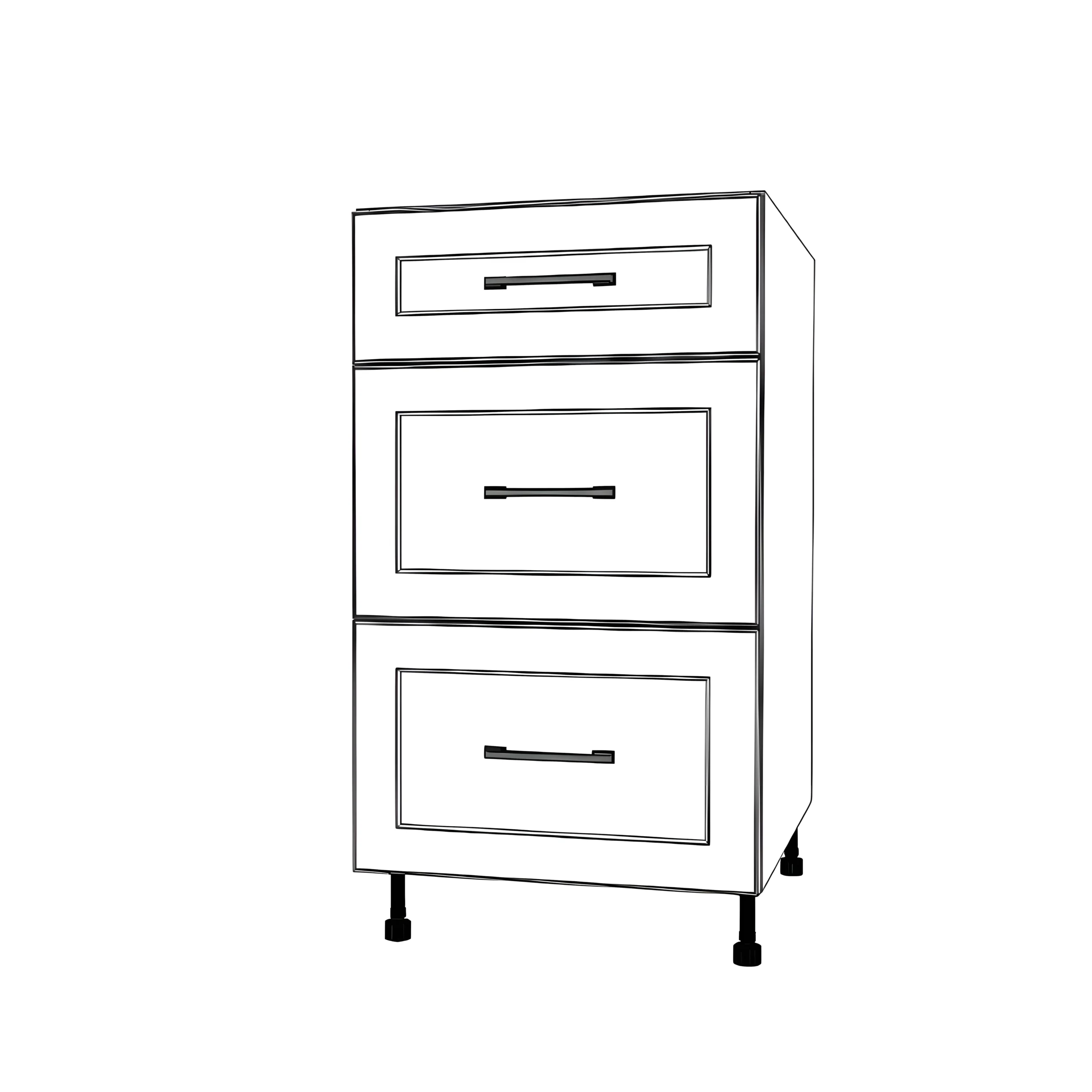 19" Wide Drawer Cabinet - Painted Doors - Image 5
