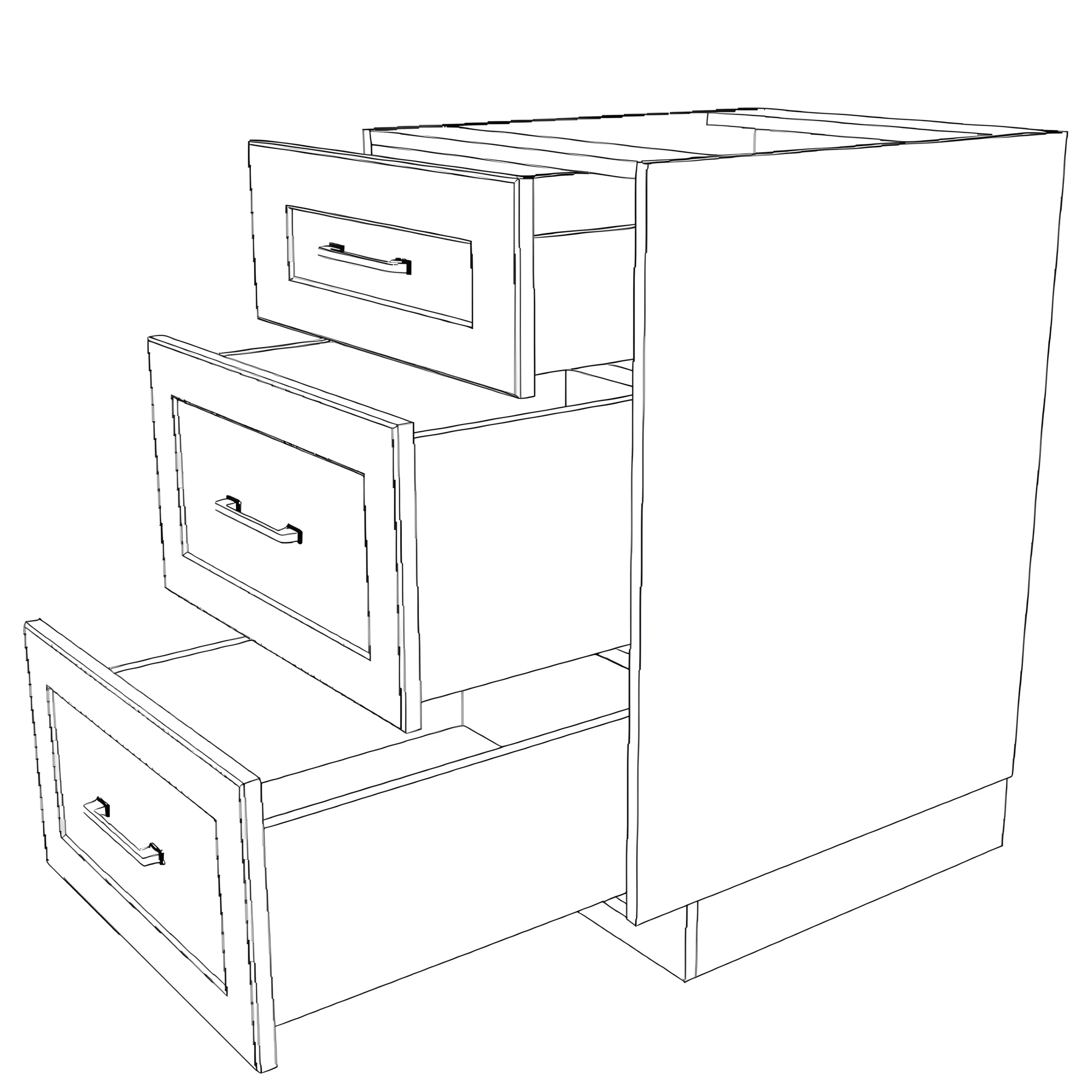 20" Wide Drawer Cabinet - Painted Doors - Image 6