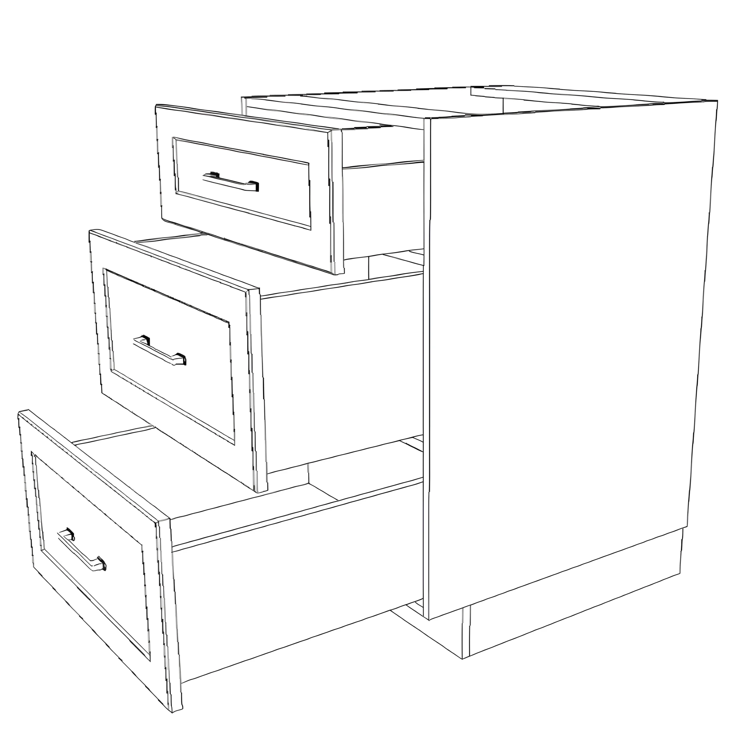 24" Wide Drawer Cabinet - Painted Doors - Image 6