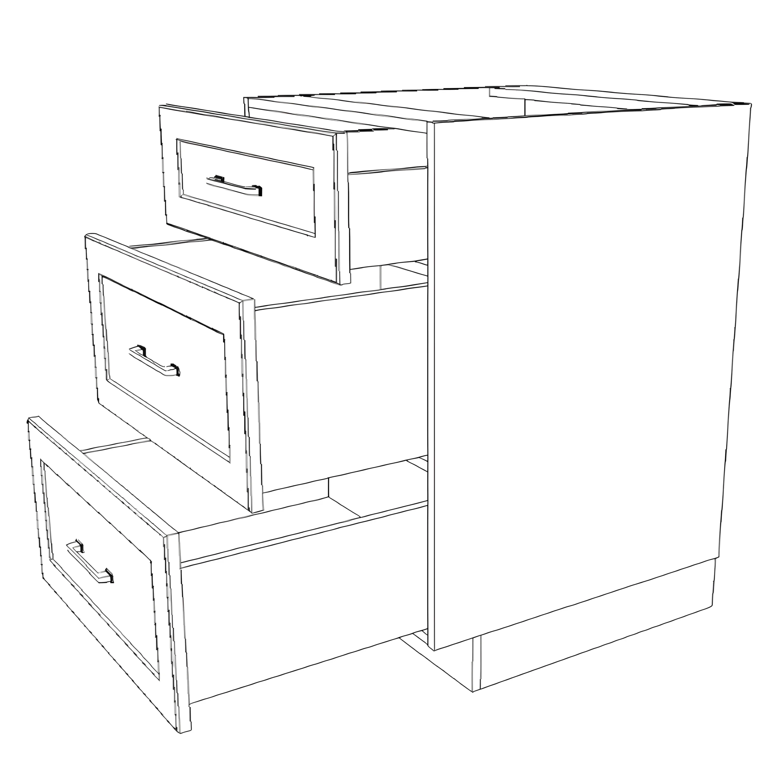 23" Wide Drawer Cabinet - Painted Doors - Image 5