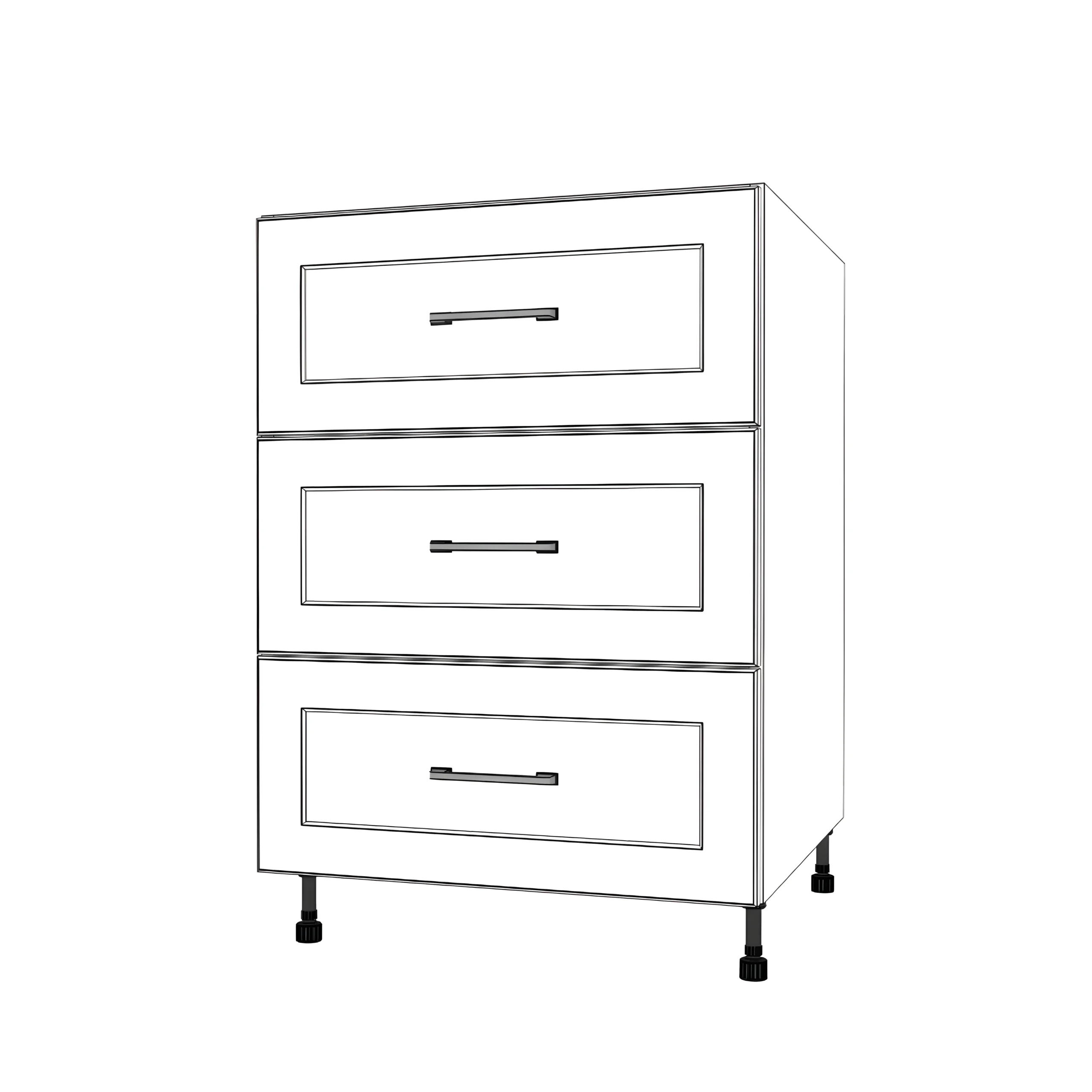 24" Wide Drawer Cabinet - Painted Doors
