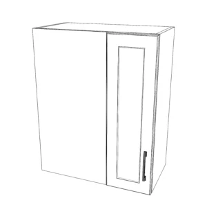 24" Wide 30" High Blind Corner Wall Cabinet - Door on Right Side - Painted Doors