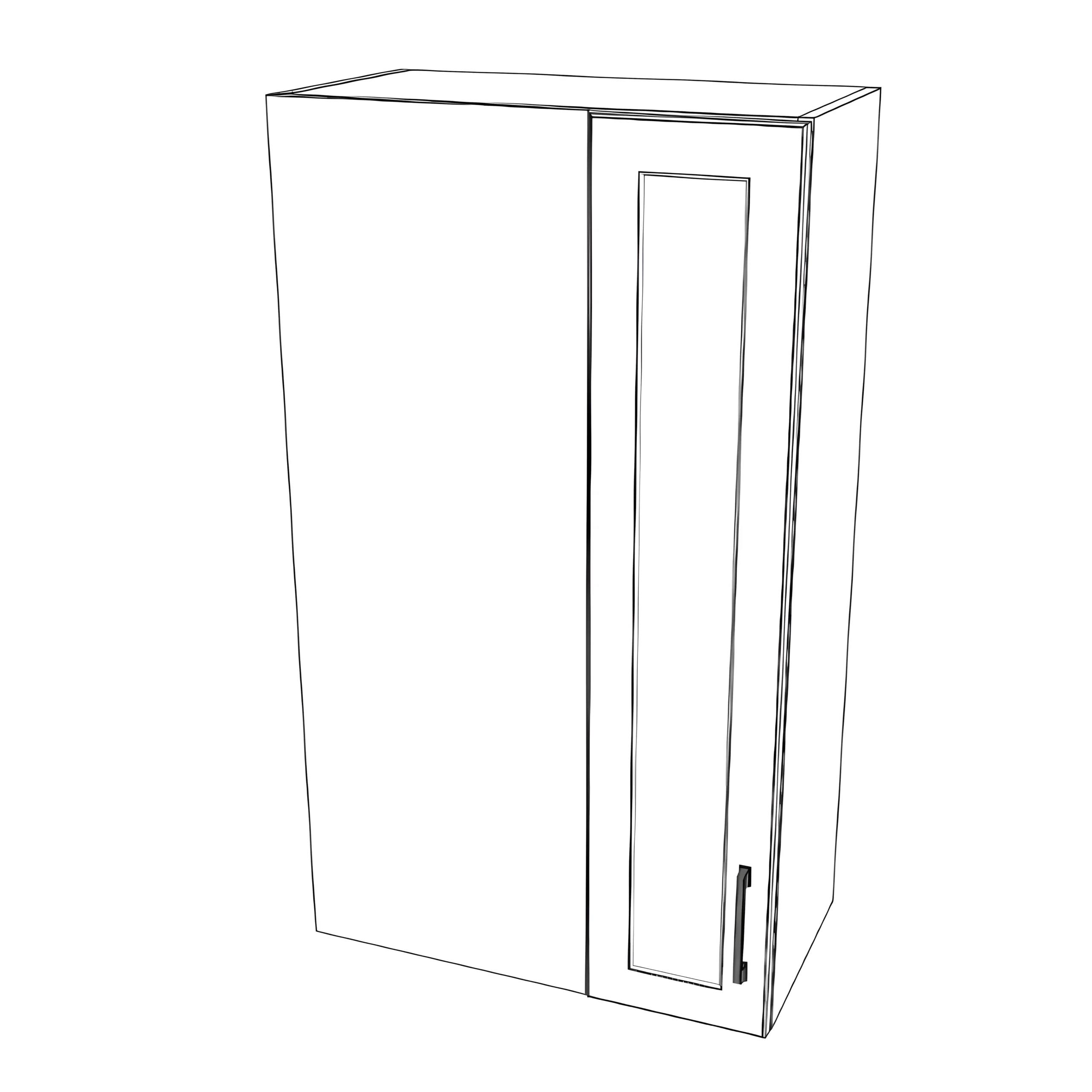 24" Wide 42" High Blind Corner Wall Cabinet - Door on Right Side - Thermofoil Doors