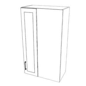24" Wide 42" High Blind Corner Wall Cabinet - Door on Left Side - Thermofoil Doors