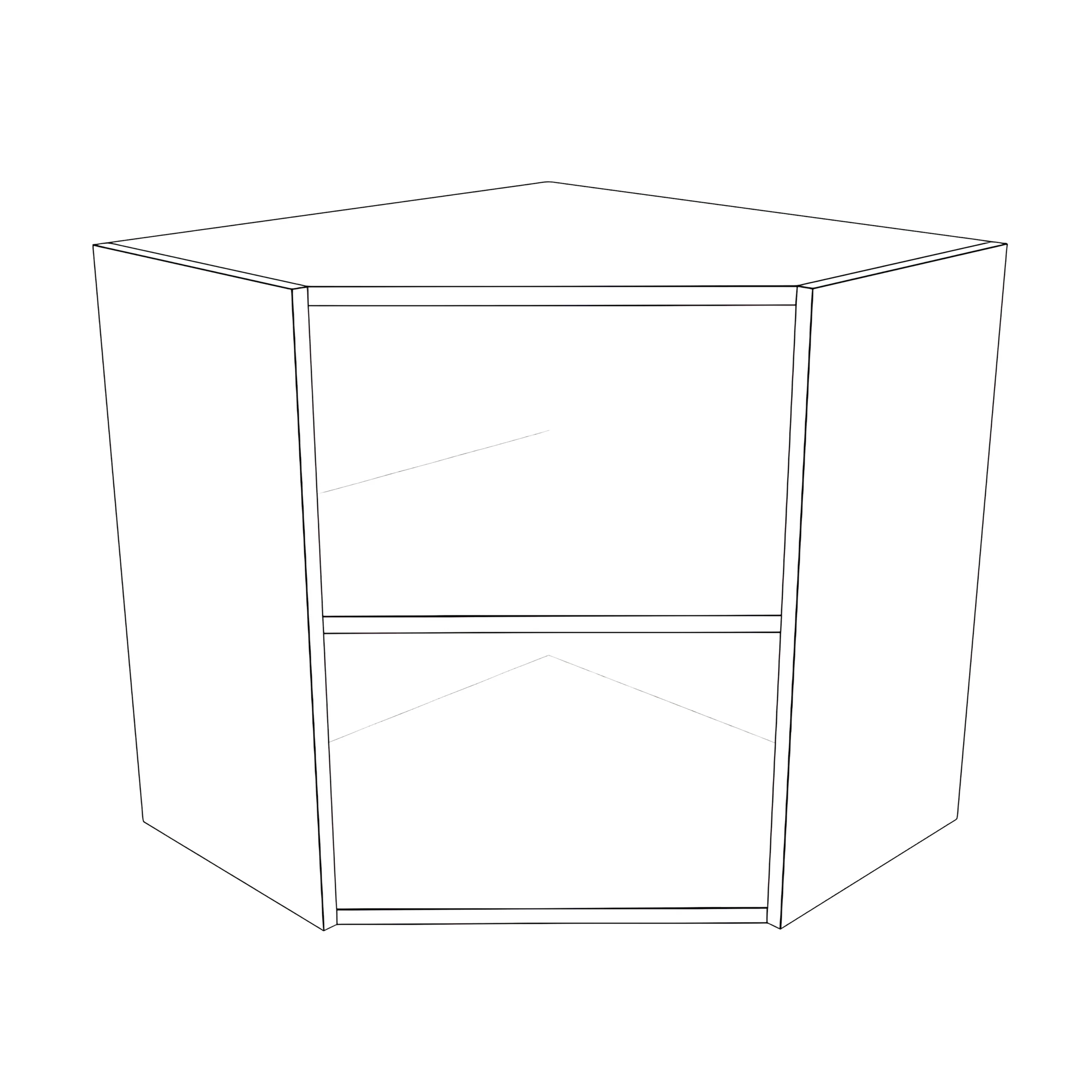 24x24" Wide x 24" High Corner Wall Cabinet - Painted Doors - Image 3