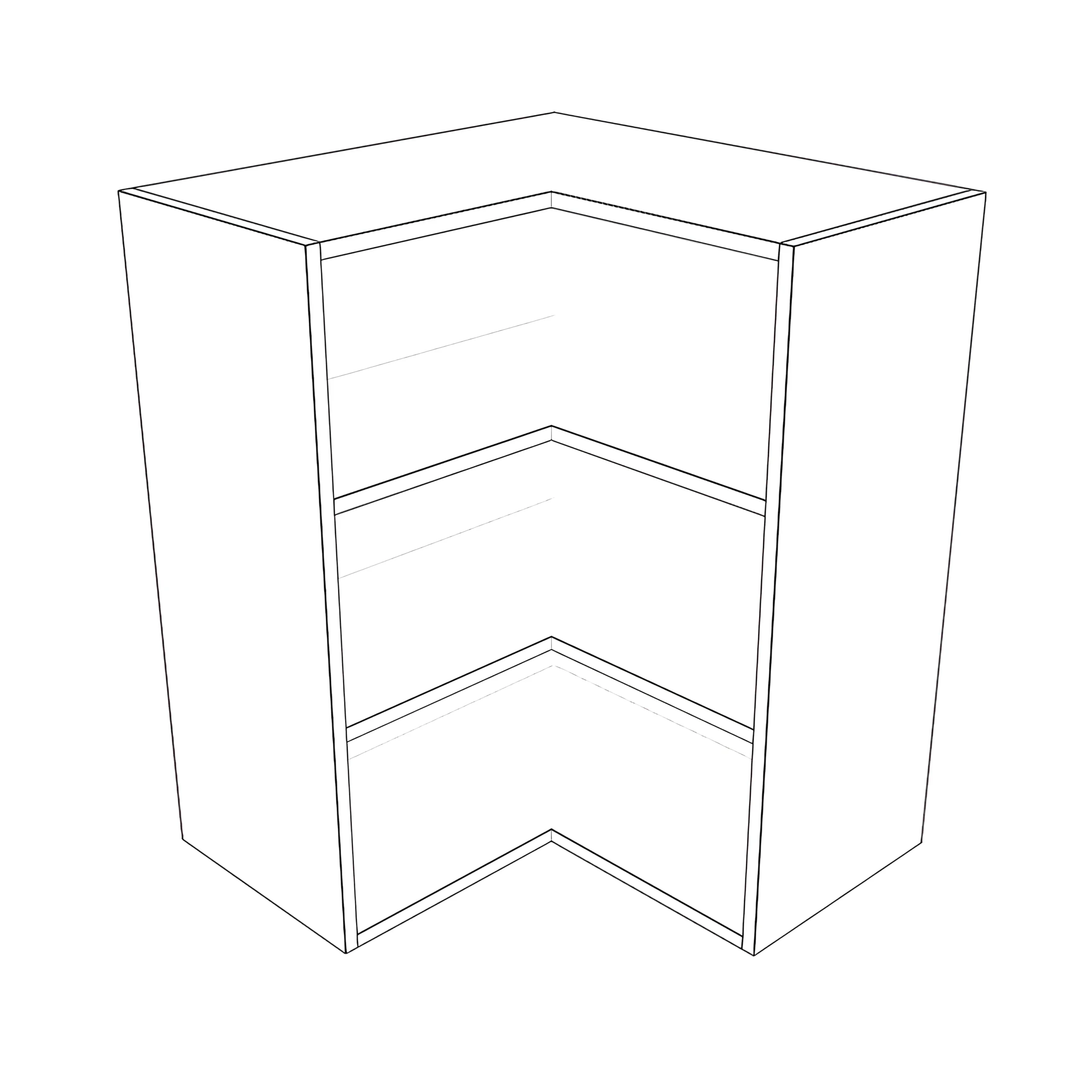 24x24" Wide x 30" High Corner Wall Cabinet - Painted Doors - Image 2