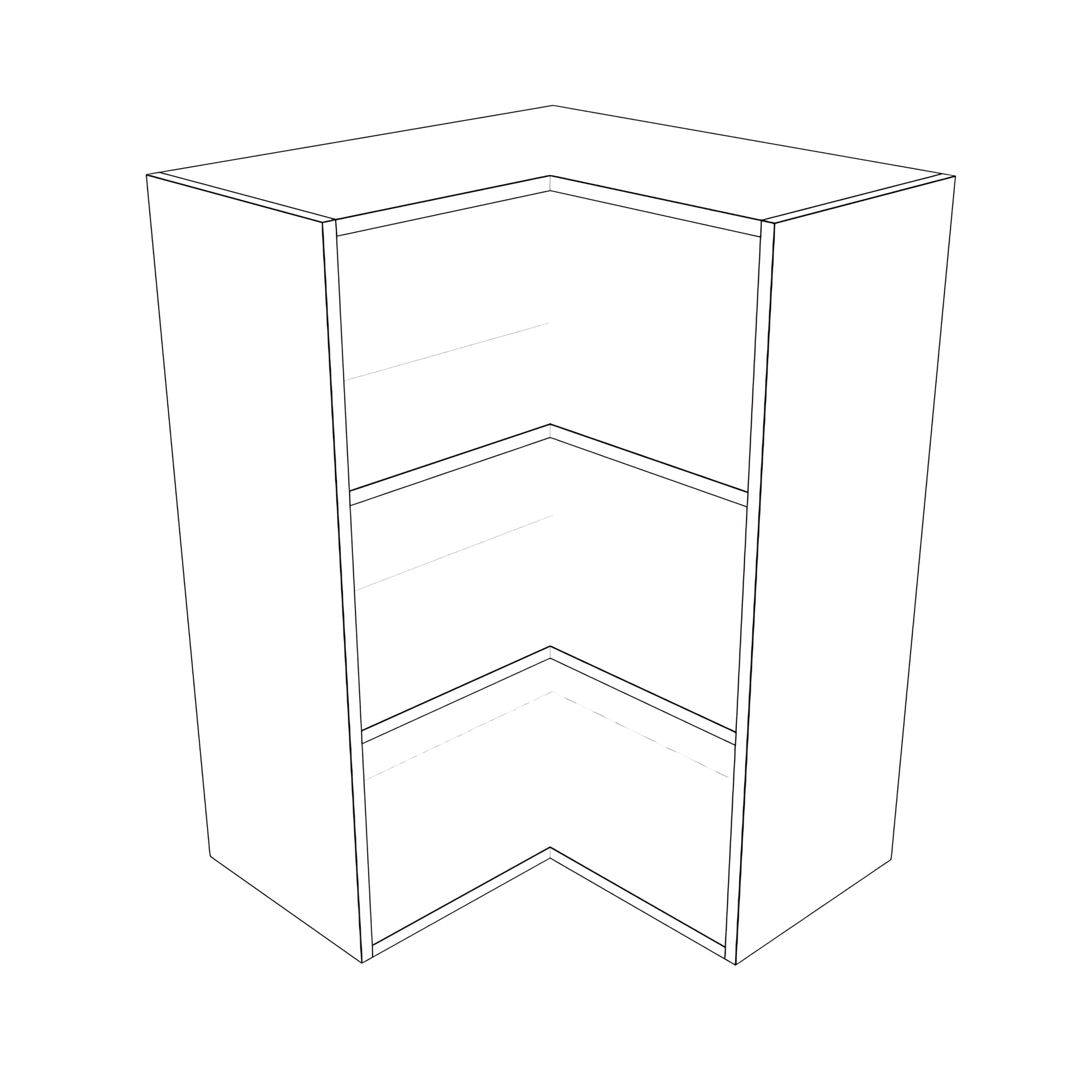 24x24" Wide x 34" High Corner Wall Cabinet - Painted Doors - Image 2