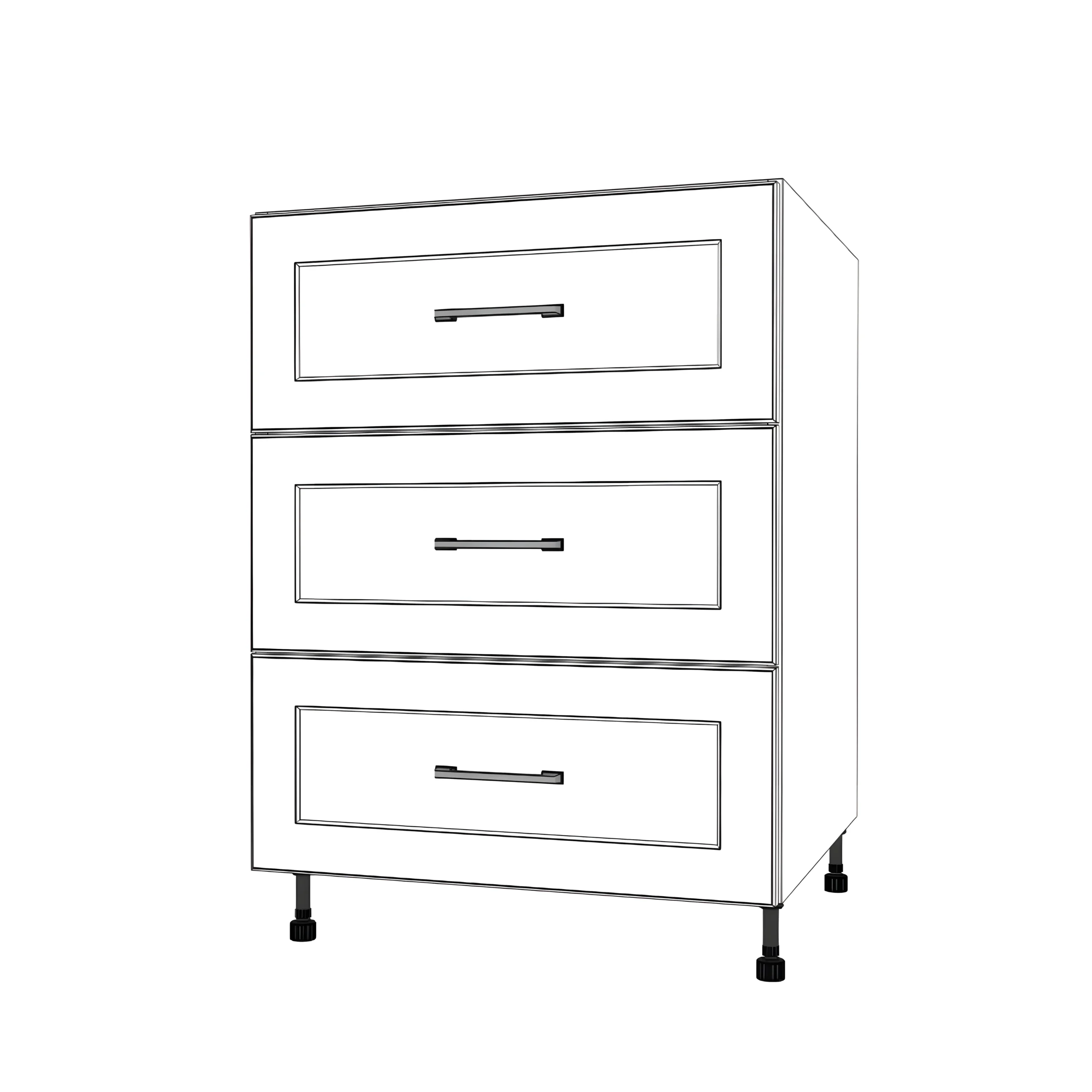 25" Wide Drawer Cabinet - Painted Doors