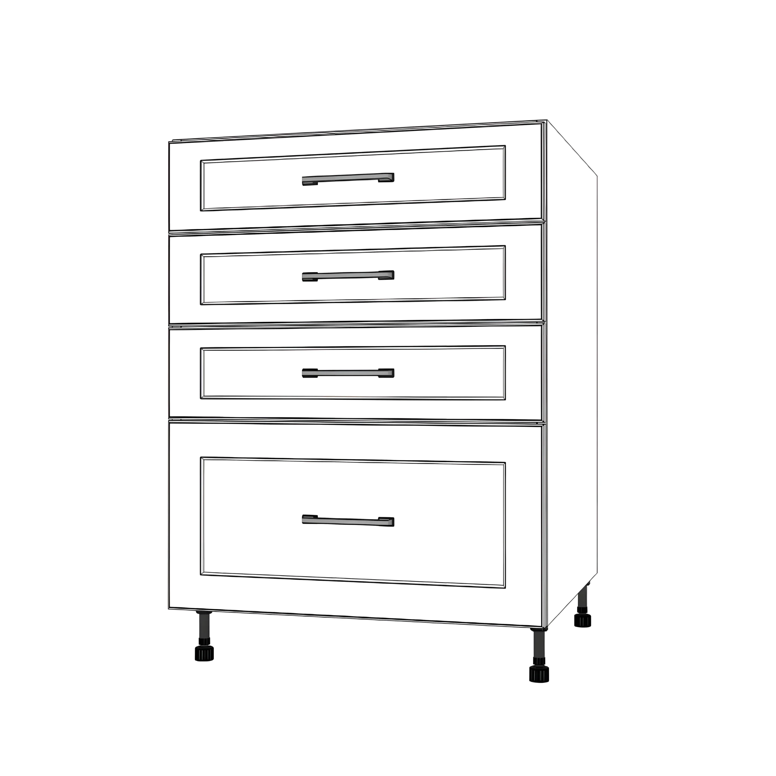 25" Wide Drawer Cabinet - Painted Doors - Image 3