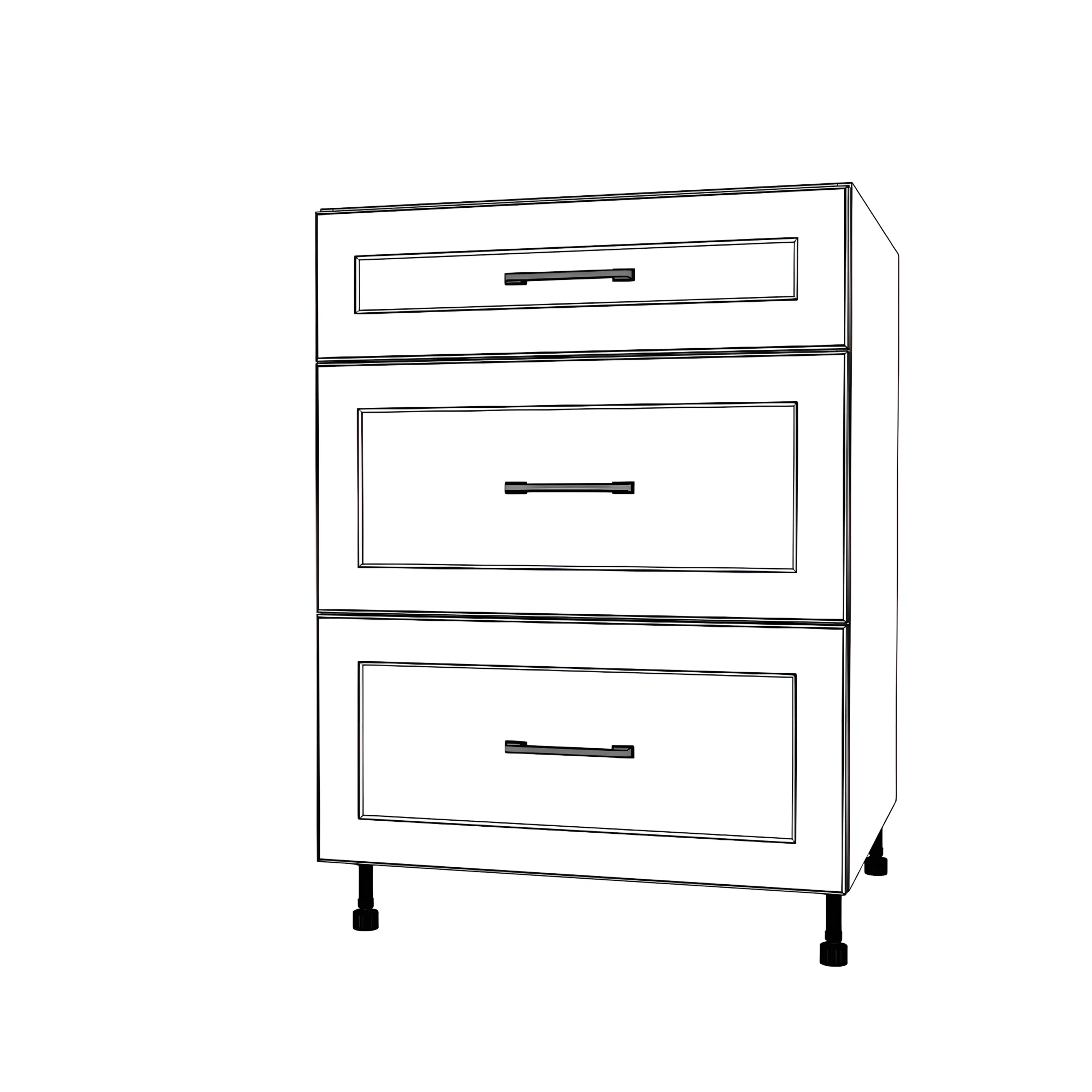 25" Wide Drawer Cabinet - Painted Doors - Image 2