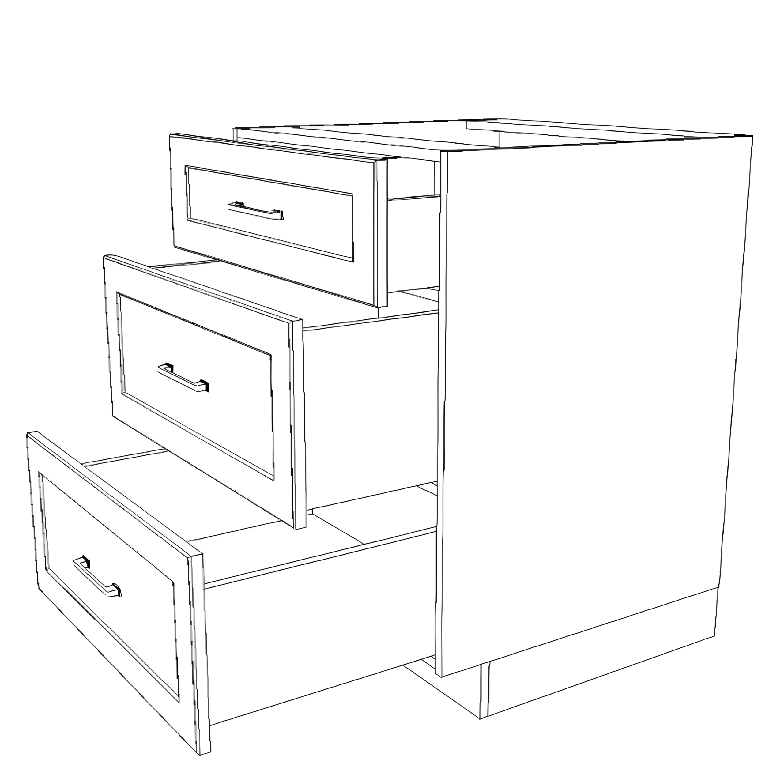 26" Wide Drawer Cabinet - Painted Doors - Image 6
