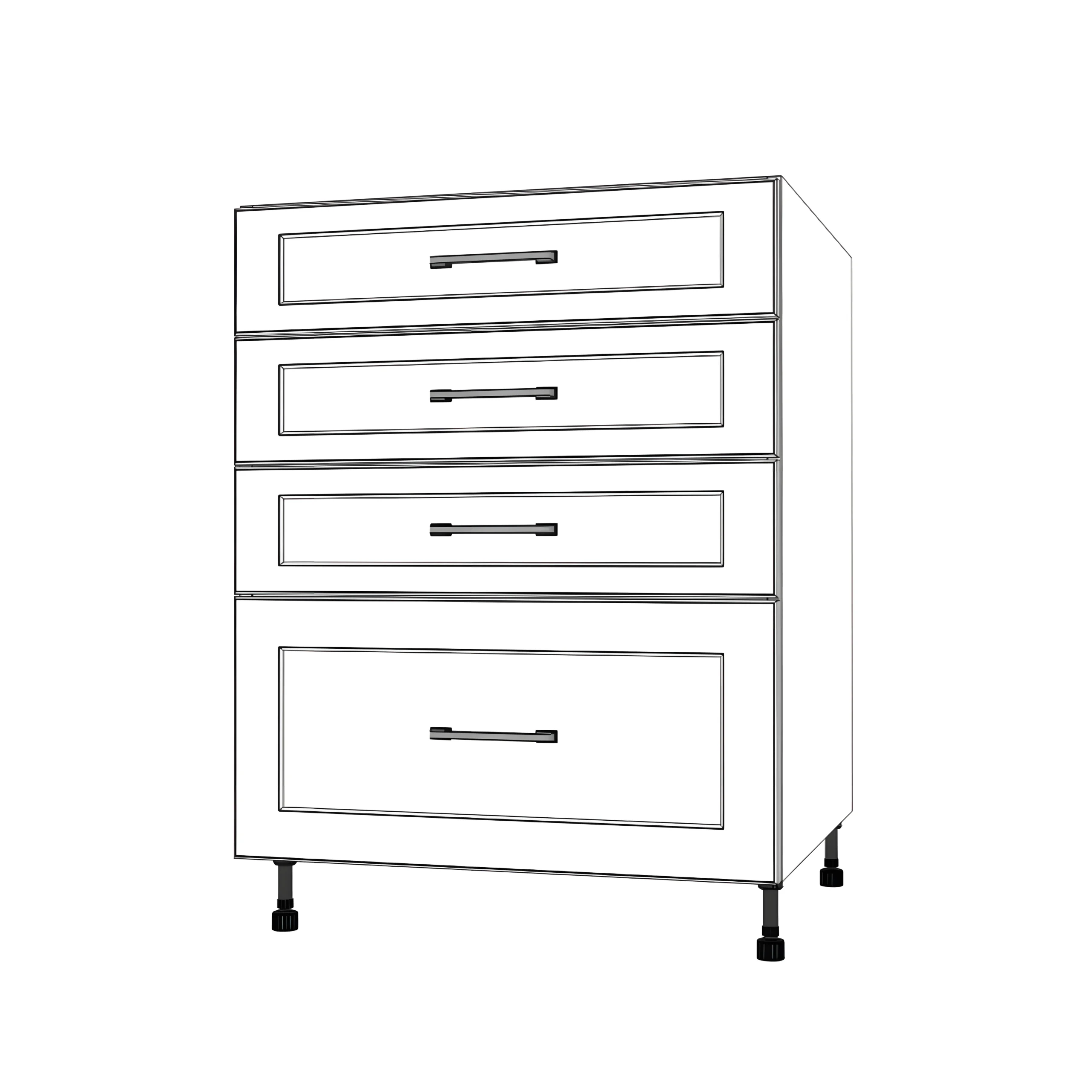 26" Wide Drawer Cabinet - Painted Doors - Image 4