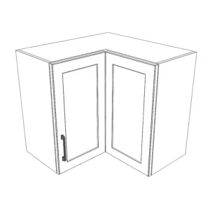 26x26" Wide x 24" High Corner Wall Cabinet - Thermofoil Doors