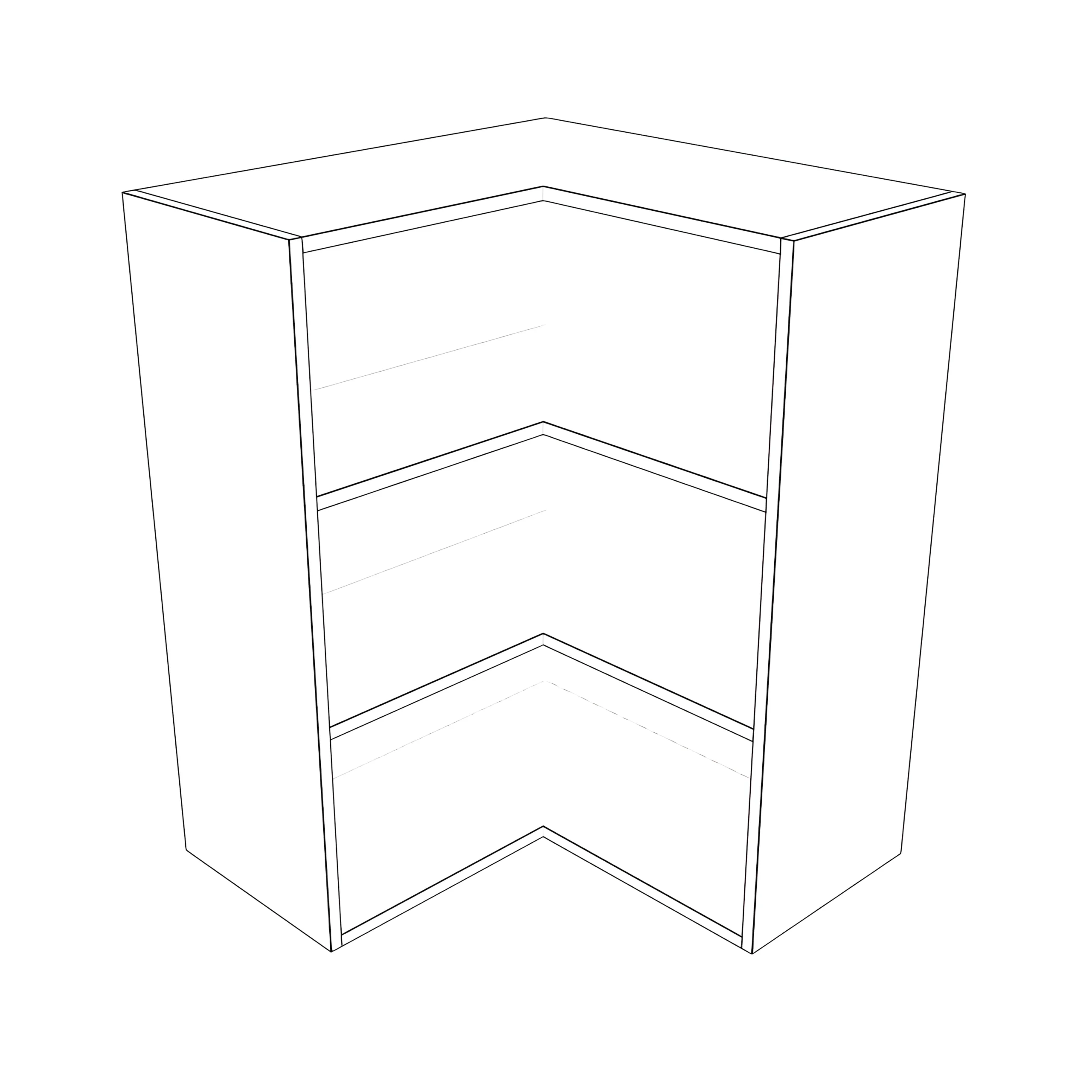 26x26" Wide x 34" High Corner Wall Cabinet - Thermofoil Doors - Image 2