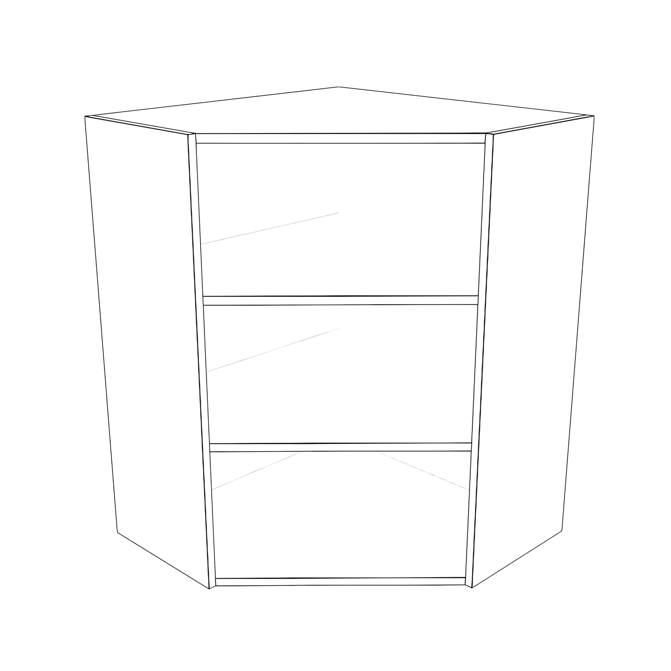 26x26" Wide x 34" High Corner Wall Cabinet - Thermofoil Doors - Image 3