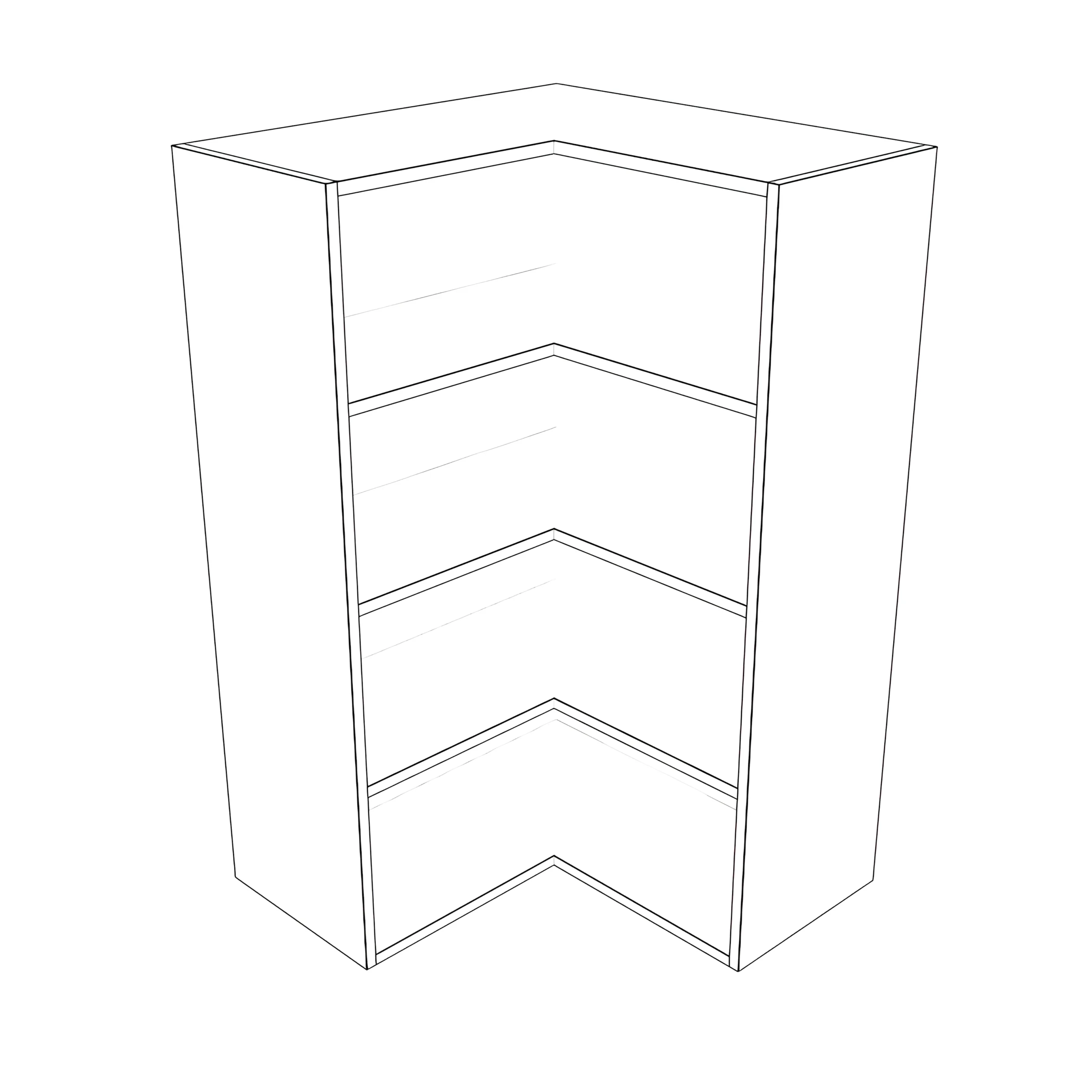 26x26" Wide x 42" High Corner Wall Cabinet - Thermofoil Doors - Image 2