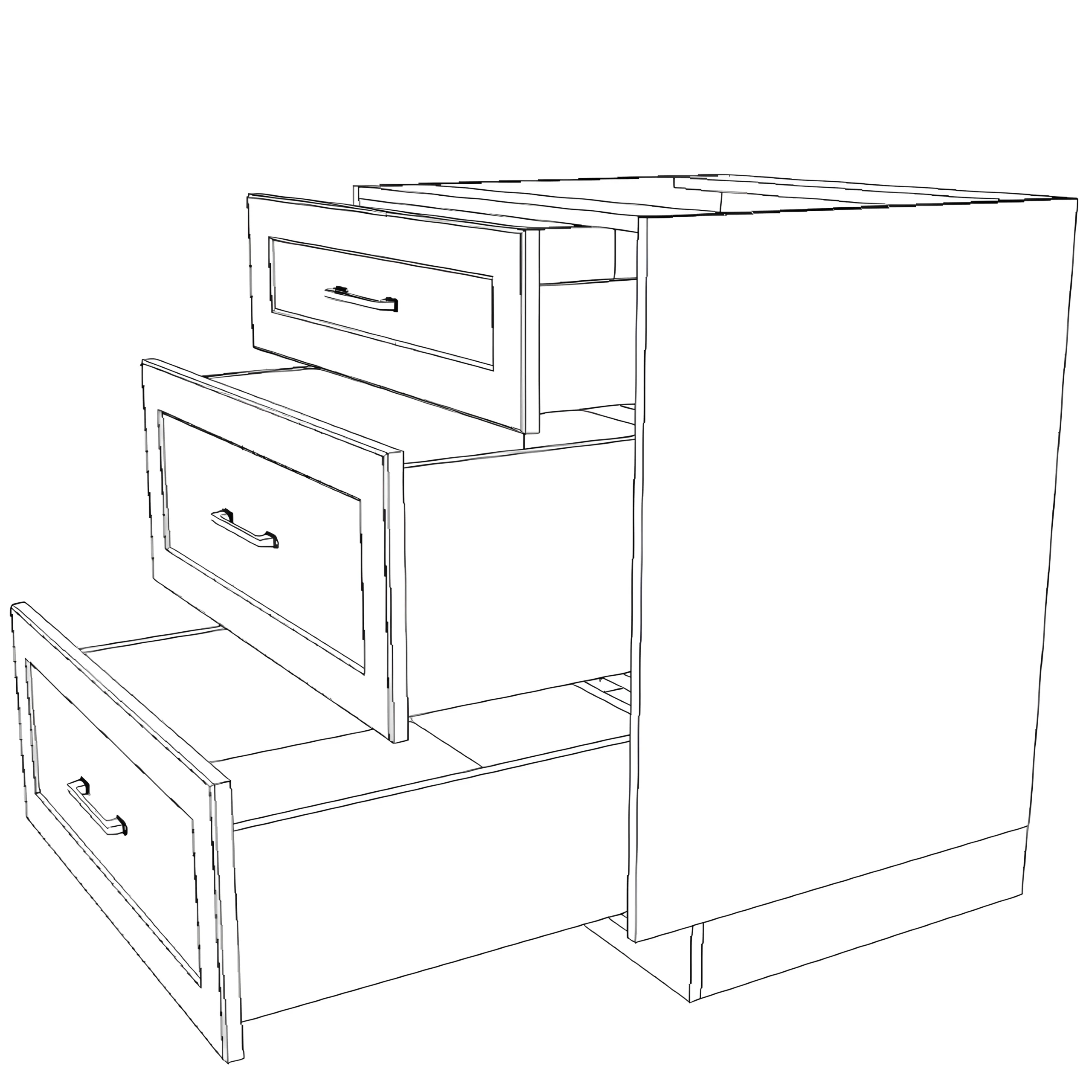 27" Wide Drawer Cabinet - Painted Doors - Image 6