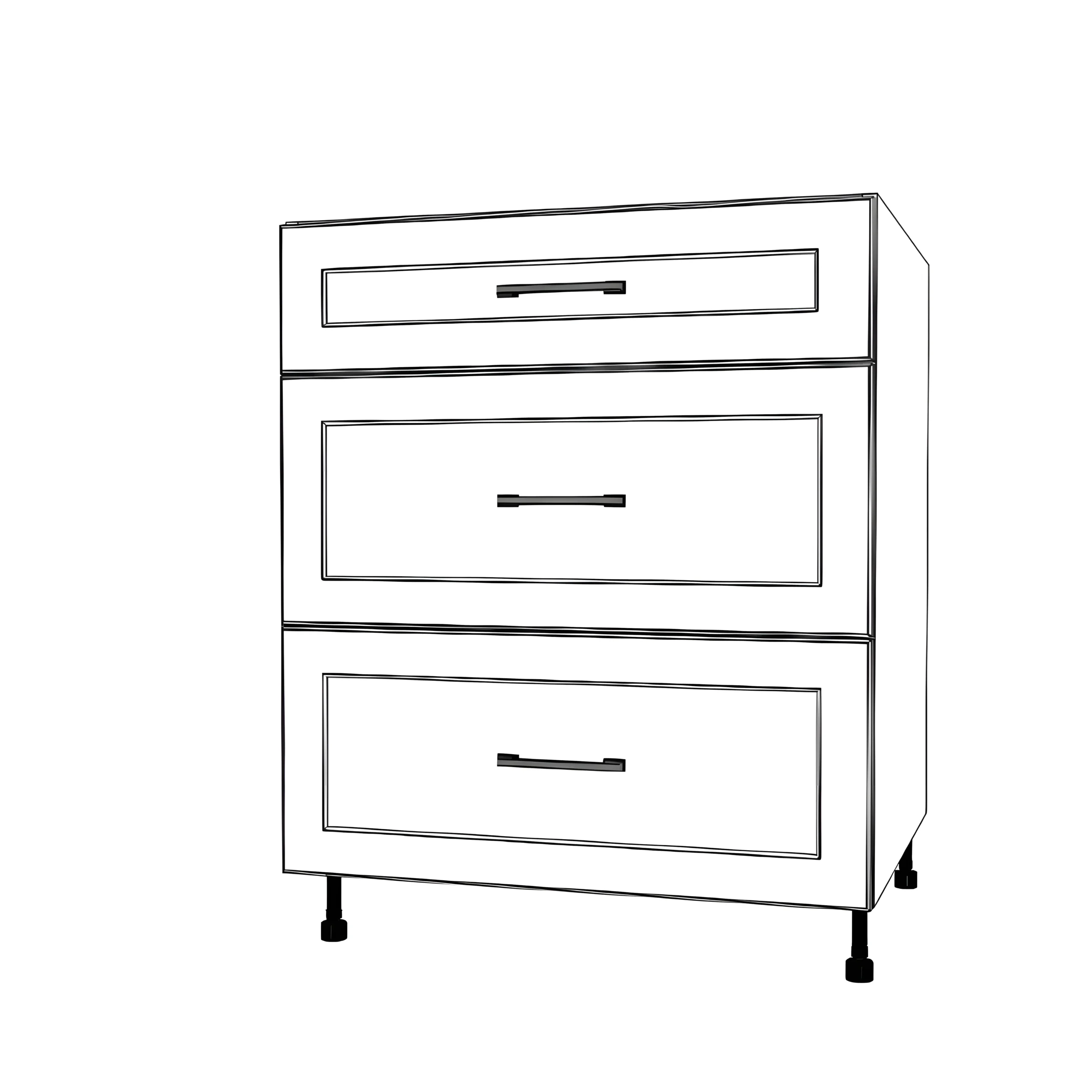 28" Wide Drawer Cabinet - Painted Doors - Image 4