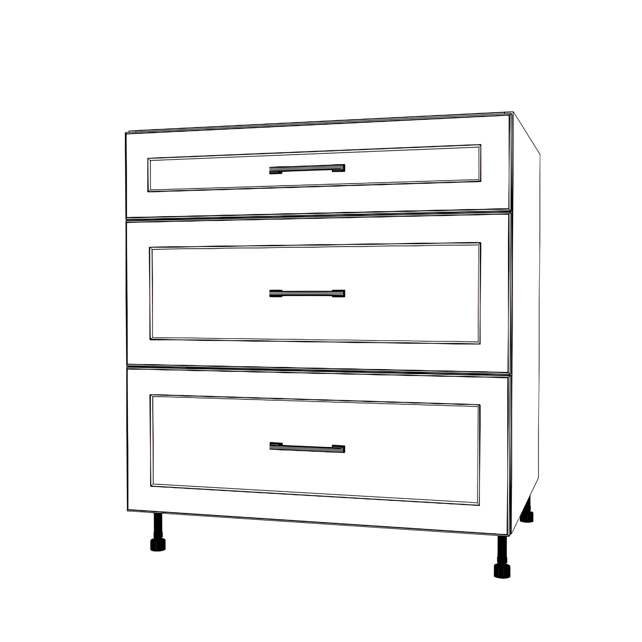 31" Wide Drawer Cabinet - Painted Doors - Image 4