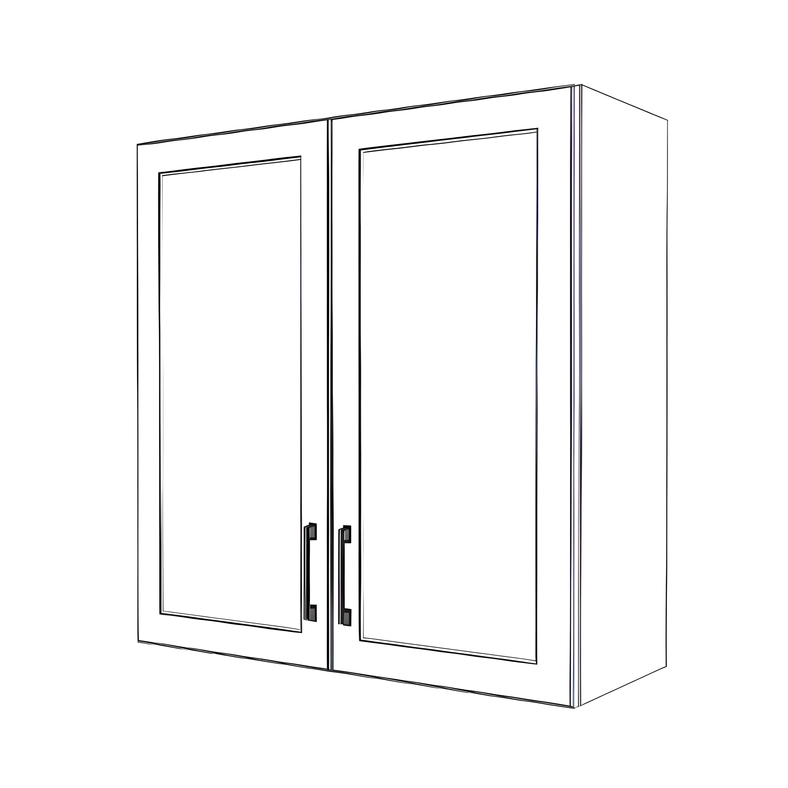 33" Wide x 34" High Wall Cabinet - Painted Doors