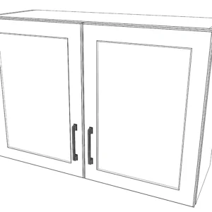 34" Wide x 24" High Wall Cabinet - Painted Doors