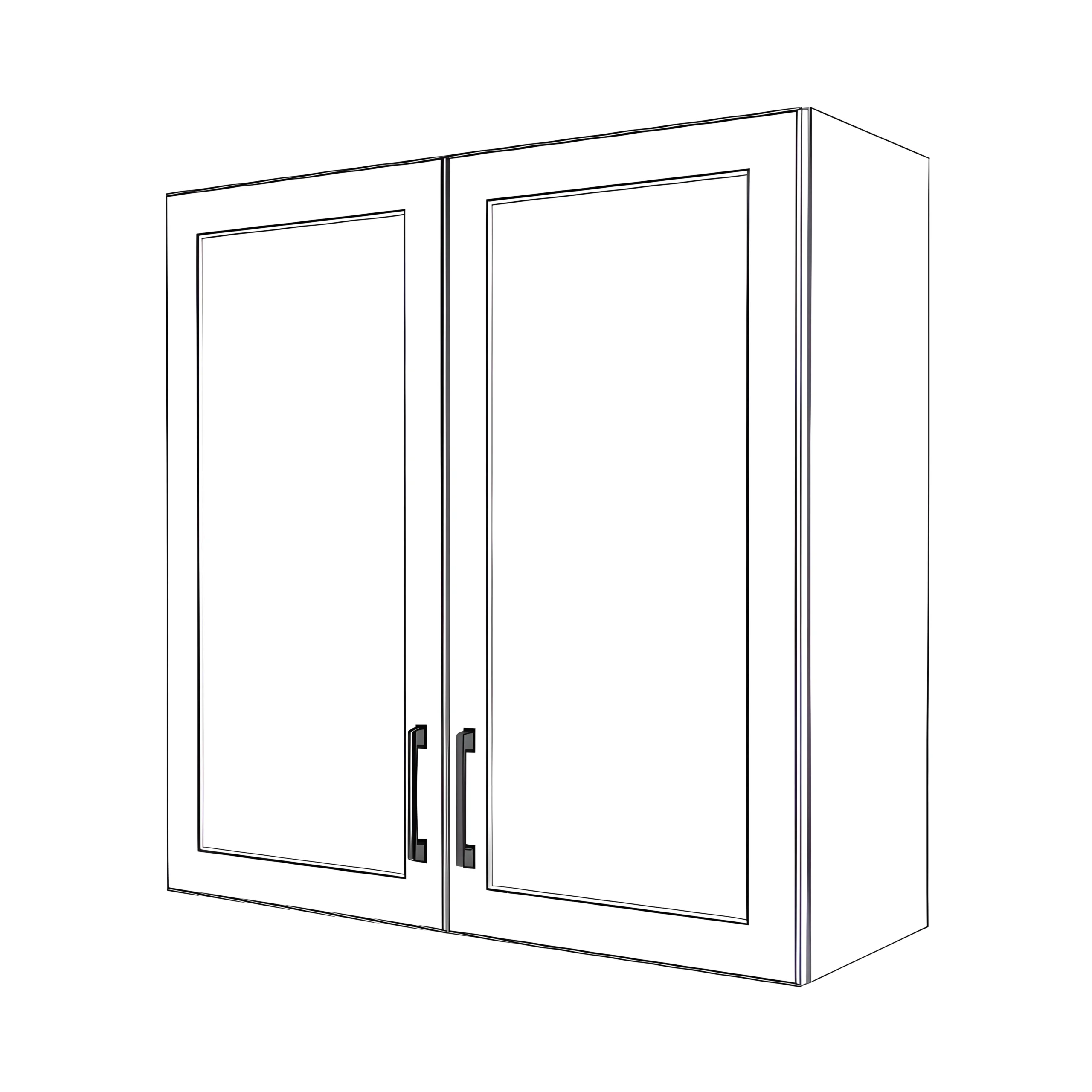 34" Wide x 34" High Wall Cabinet - Painted Doors