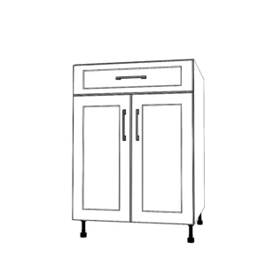 24" Wide Base Cabinet With Drawer On Top - Painted Doors