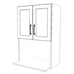 24" Wide x 36" High Microwave Cabinet - Painted Doors