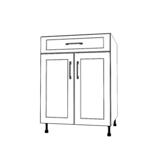 25" Wide Base Cabinet With Drawer On Top - Painted Doors