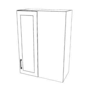 26" Wide 36" High Blind Corner Wall Cabinet - Door on Left Side - Painted Doors