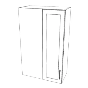 26" Wide 42" High Blind Corner Wall Cabinet - Door on Right Side - Thermofoil Doors