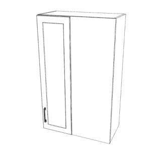 26" Wide 42" High Blind Corner Wall Cabinet - Door on Left Side - Thermofoil Doors