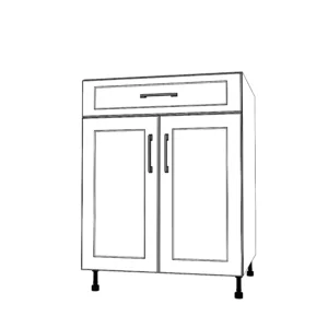 26" Wide Base Cabinet With Drawer On Top - Painted Doors