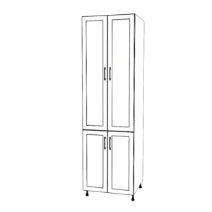 26" Wide Tall Pantry Cabinet - Painted Doors