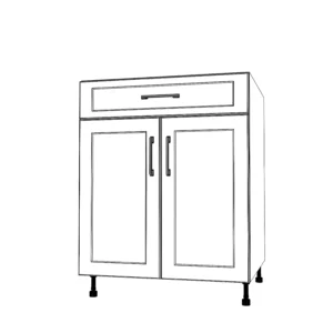 27" Wide Base Cabinet With Drawer On Top - Painted Doors