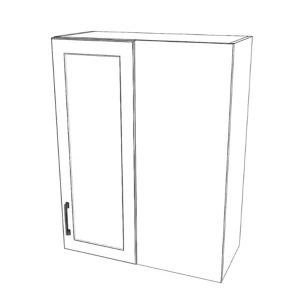 28" Wide 36" High Blind Corner Wall Cabinet - Door on Left Side - Painted Doors
