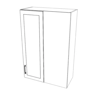28" Wide 42" High Blind Corner Wall Cabinet - Door on Left Side - Thermofoil Doors