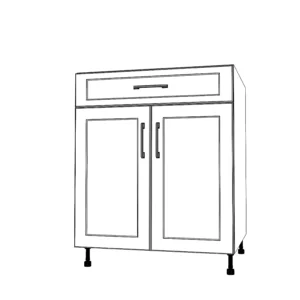 28" Wide Base Cabinet With Drawer On Top - Painted Doors
