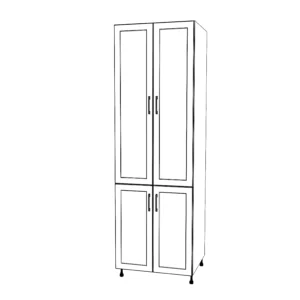 28" Wide Tall Pantry Cabinet - Painted Doors