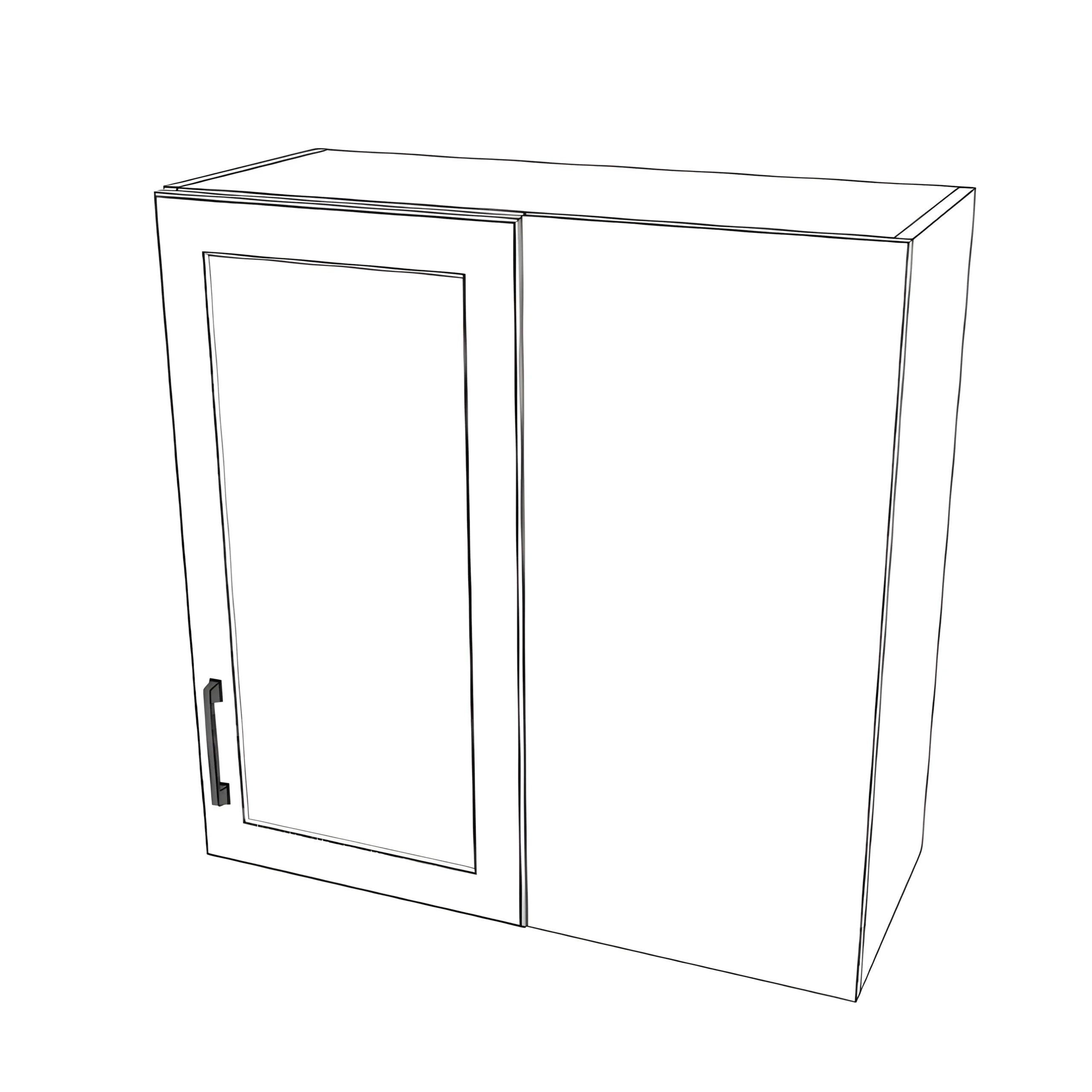 30" Wide 30" High Blind Corner Wall Cabinet - Door on Left Side - Painted Doors