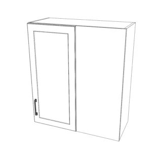 30" Wide 34" High Blind Corner Wall Cabinet - Door on Left Side - Thermofoil Doors