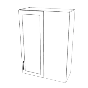 30" Wide 42" High Blind Corner Wall Cabinet - Door on Left Side - Thermofoil Doors